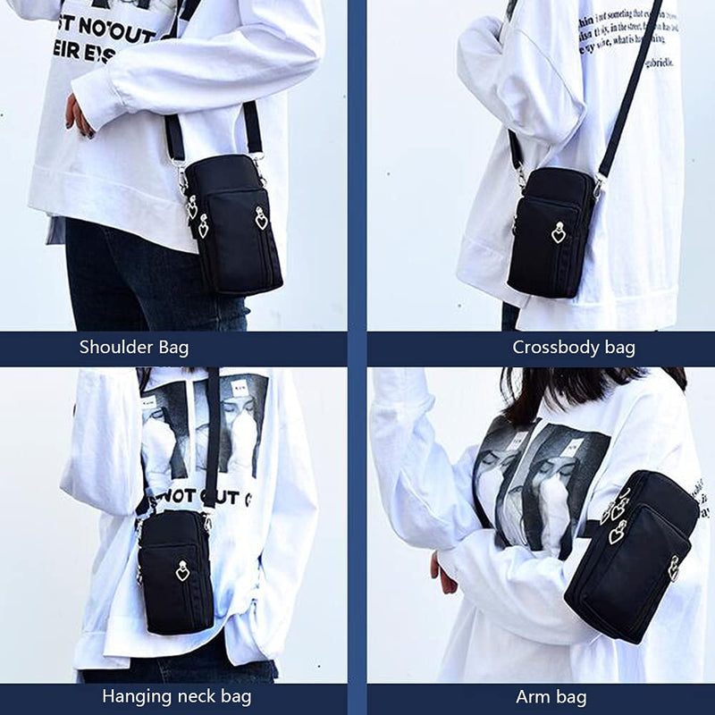 [Australia - AusPower] - Women Crossbody Cell Phone Purse Case Armband Bag for iPhone 12, 13 Mini, 13 Pro Max, BLU G90 Pro, G9 Pro, G91 Pro Black 