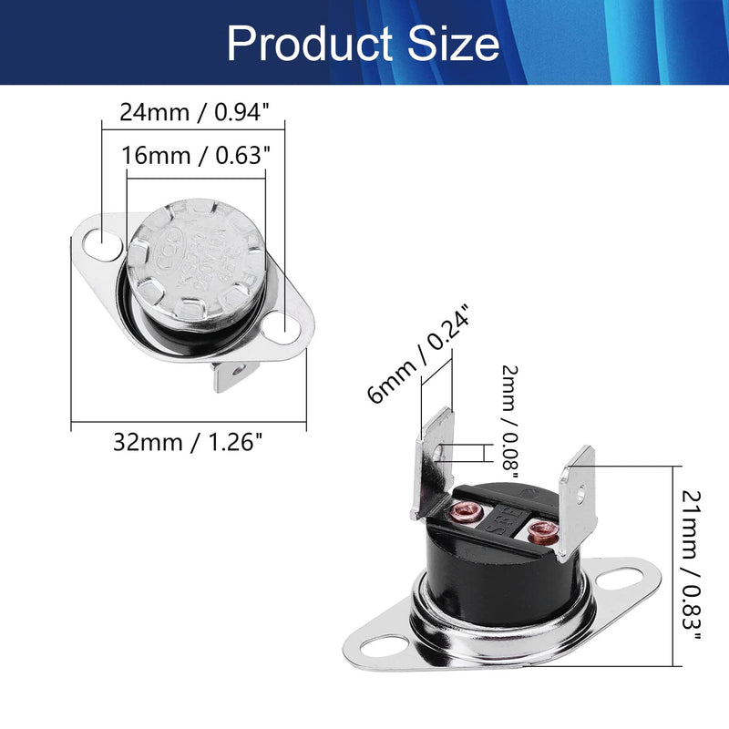 [Australia - AusPower] - 5Pcs KSD301 Thermostat 65ｰC/149ｰF Normally Closed N.C Snap Disc Temperature Switch for Microwave Oven Coffee Maker Smoker Bent Feet,Aicosineg 