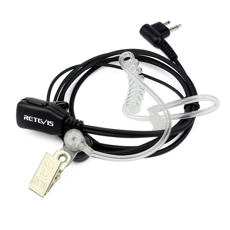 [Australia - AusPower] - Retevis EAM002 Acoustic Tube Ear Pieces for Walkie Talkie, Compatible with CP185 CP200 CP200d GP2000 CLS1110 RDU4100 RDU4160D Two Way Radios, 2 Way Radio Earpiece with Mic PTT Back Clip(5 Pack) 