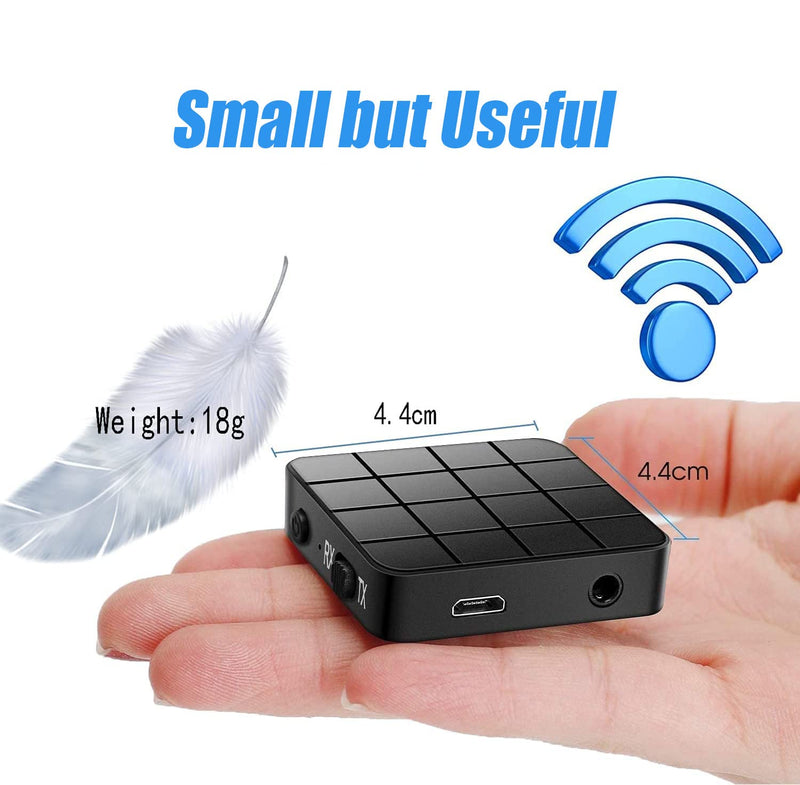 [Australia - AusPower] - Bluetooth 5.0 Transmitter Receiver Bluetooth Audio Adapter 2-in-1 Bluetooth Adapter Mini Portable RCA AUX Digital Optical 3.5mm Wireless Audio Adapter for TV Home PC Car Stereo System Wired Speakers BLACK 