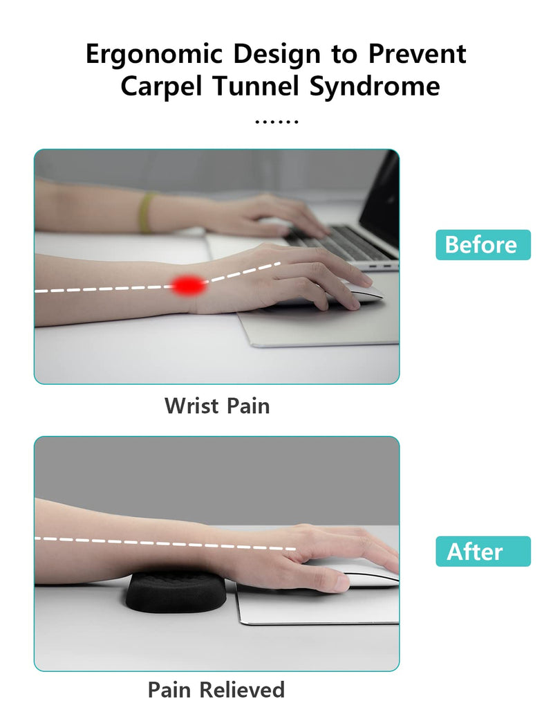 [Australia - AusPower] - VAYDEER Keyboard and Mouse Wrist Rest Pad Set Padded Memory Foam Hand Rest Support for Office, Computer, Laptop, Mac Typing and Wrist Pain Relief and Repair(Large Set) Large keyboard wrist rest + Small mouse wrist rest 