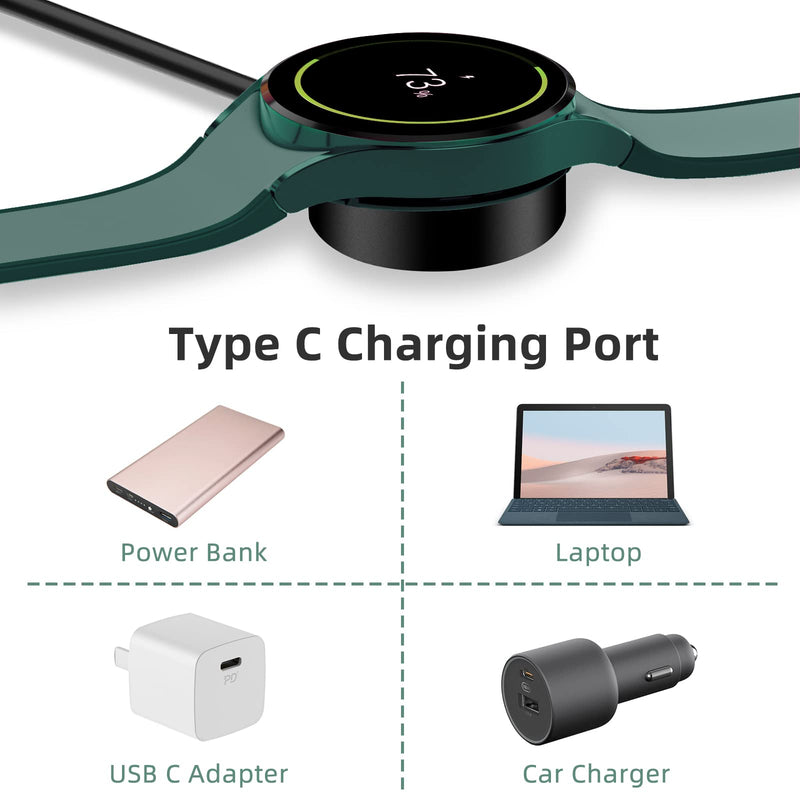 [Australia - AusPower] - Upgrade Galaxy Watch Charger Compatible with Samsung Galaxy Watch 5/5 Pro/4/4 Classic/3/Active 2/Active, Charging Dock with Aluminum Alloy Case, USB C Wireless Charger Cable-3.3FT/1M 1 Pack 