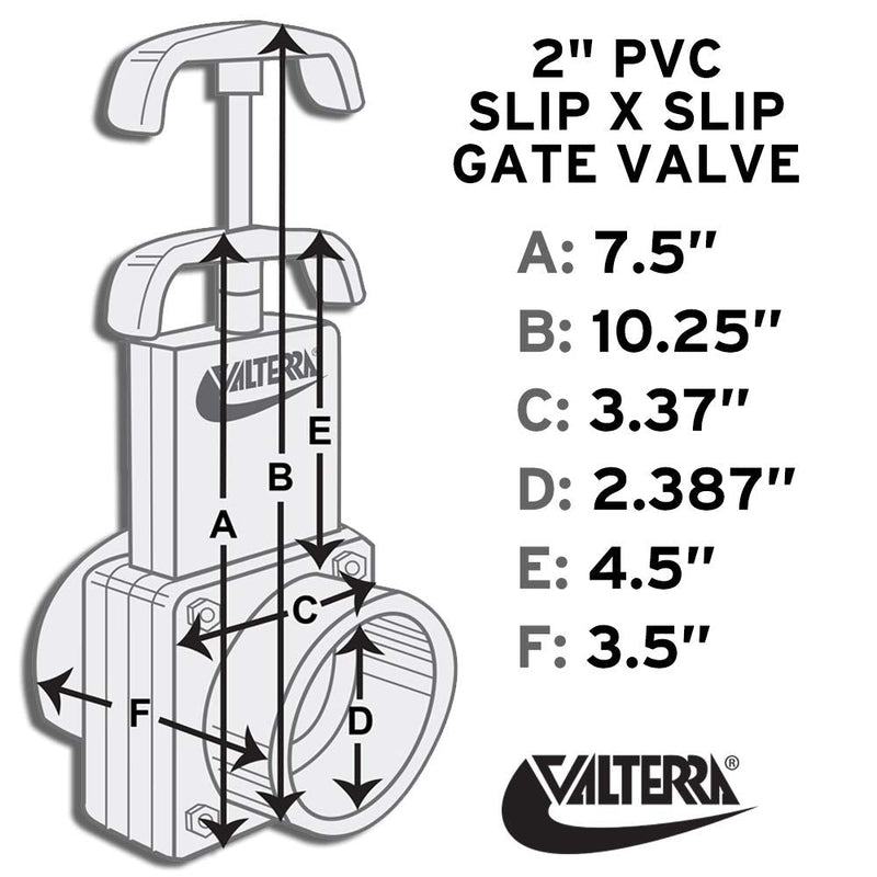 [Australia - AusPower] - Valterra 6201 PVC Gate Valve, White, 2" Slip 