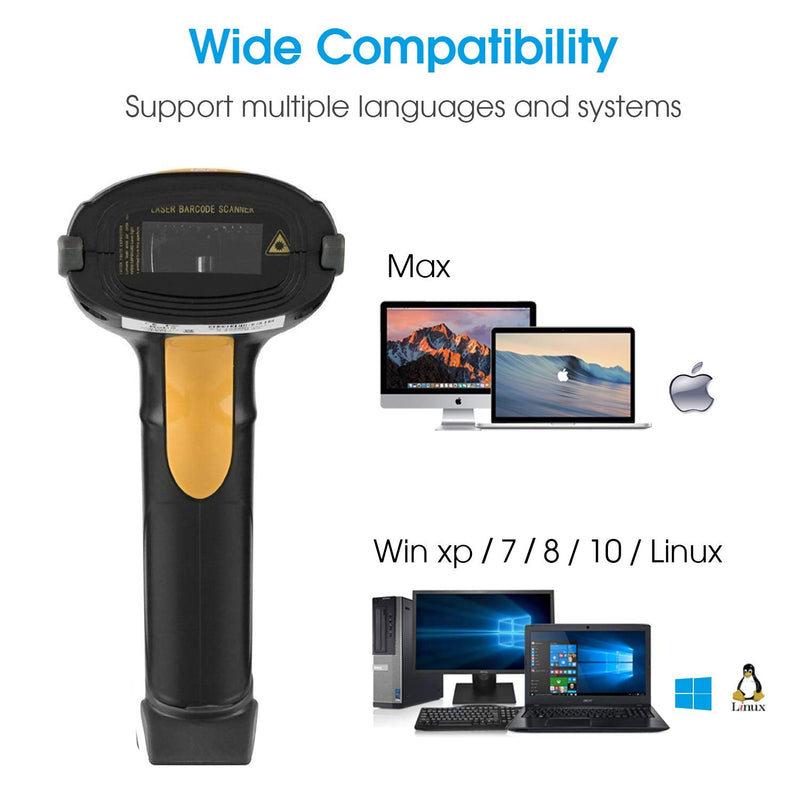 [Australia - AusPower] - Esup Barcode Scanner with Stand USB Barcode Scanner Wired Handheld Laser Barcode Reader with Adjustable Stand 