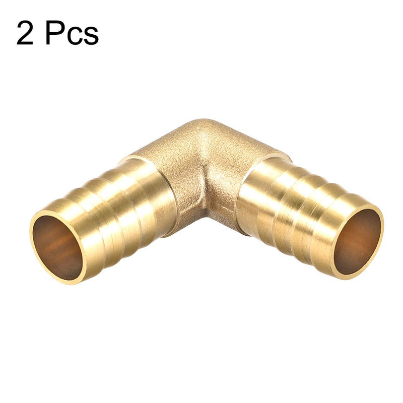 [Australia - AusPower] - uxcell 14mm Barb Brass Hose Fitting 90 Degree Elbow Pipe Connector Coupler Tubing 2pcs 