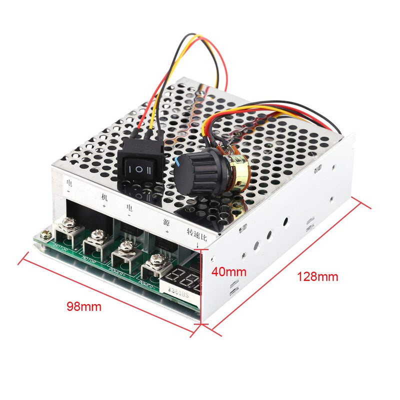 [Australia - AusPower] - PWM DC Motor Speed Controller, DC10-55V/60A Stepless DC Motor Speed Controller with Forward-Brake-Reverse Switch Adjustable Potentiometer and LED Display 