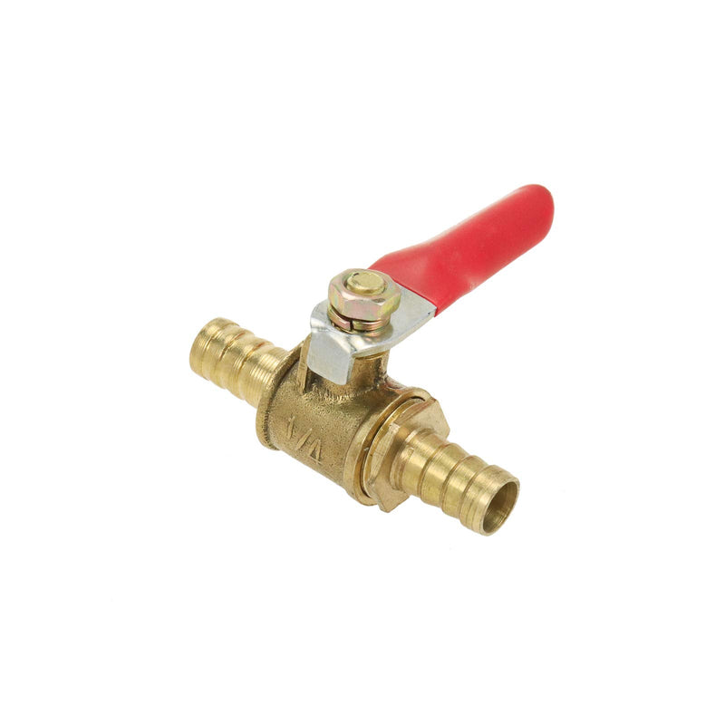 [Australia - AusPower] - Xiaoyztan 5 Pcs 1/4 Barb End Brass Ball Valve Hose Connctor Shutoff Valve with 180 Degree Operation Handle for Gases Only 