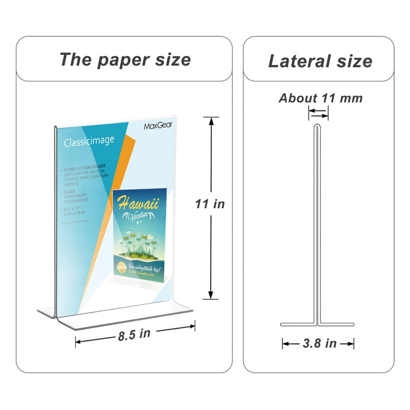 [Australia - AusPower] - MaxGear Acrylic Sign Holder Double Sided Sign Holder Table Top Display Stand Clear Plastic Sign Frame Menu Display Stands Perfect for Office, Restaurants, Store 