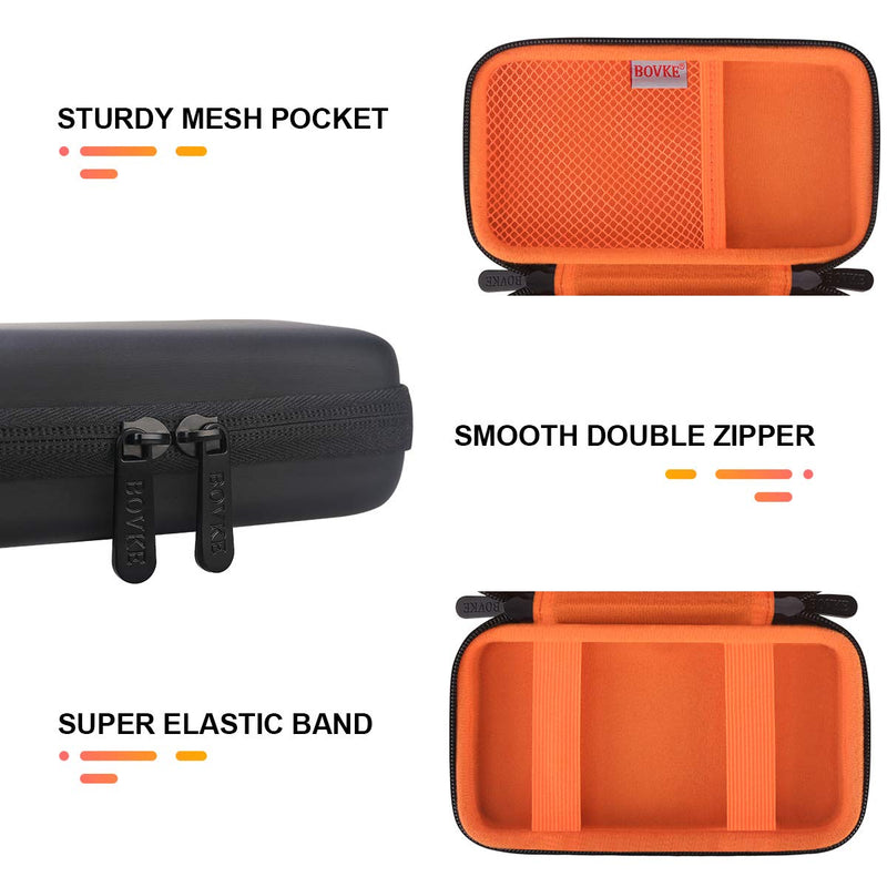 [Australia - AusPower] - BOVKE Carrying Case Hard Protective Case Impact Resistant Travel Power Bank Pouch Bag USB Cable Organizer for Earbuds, Cable Cords, Charger Adapter, Electronic Accessories Case Wallet, Black 