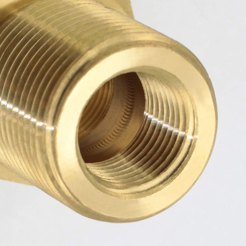 [Australia - AusPower] - KOOTNAS 2-Pack Solid Brass Bulkhead Fittings, 3/8 NPT Taper Female 1" Straight Male Thread Brass Connector with Metal Wave Ring, 1.32" Length Brass Coupling Fitting 3/8 NPT Taper Female, with Metal Ring 
