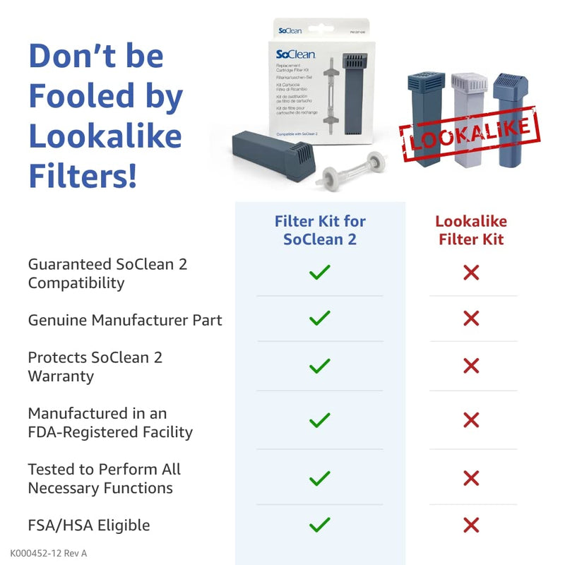 [Australia - AusPower] - SoClean Replacement Cartridge Filter Kit for SoClean 2 Machines, Includes One Filter Cartridge and One Check Valve, Authentic SoClean Replacement Part with Full Warranty 