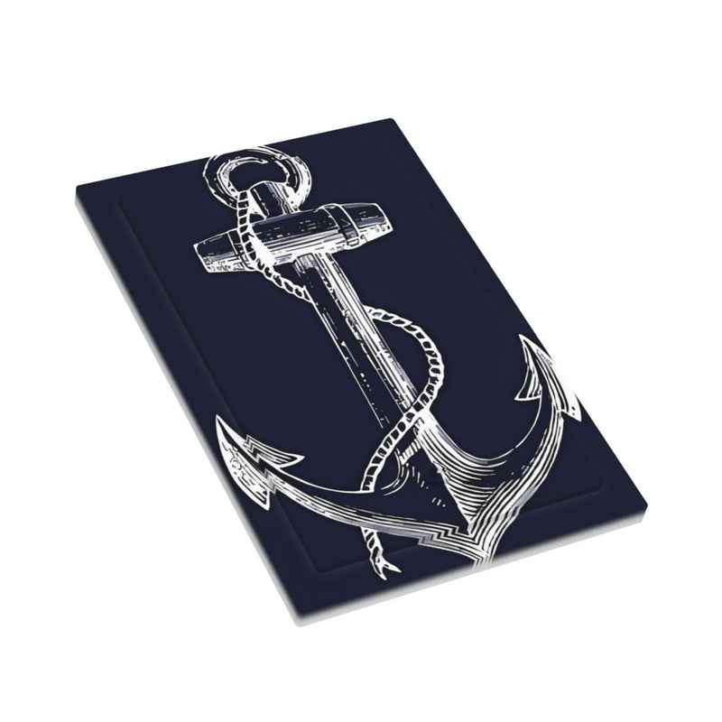 [Australia - AusPower] - Navy Blue Nautical Anchor No Device Light Switch Cover 1 Gang Wall Plate Decorative Blank Switchplate Electrical Faceplate for Bathroom Home Living Room Bedroom Art Panel Decorate 5" x 3" 1-Gang No Blank Navy Blue Nautical Anchor Wall Plate 