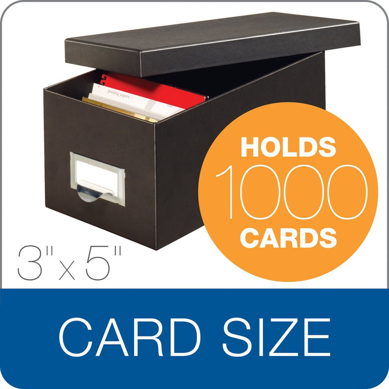 [Australia - AusPower] - Globe-Weis/Pendaflex Fiberboard Index Card Storage Box, 3 x 5 Inches, Solid Black (3X5BLA) 