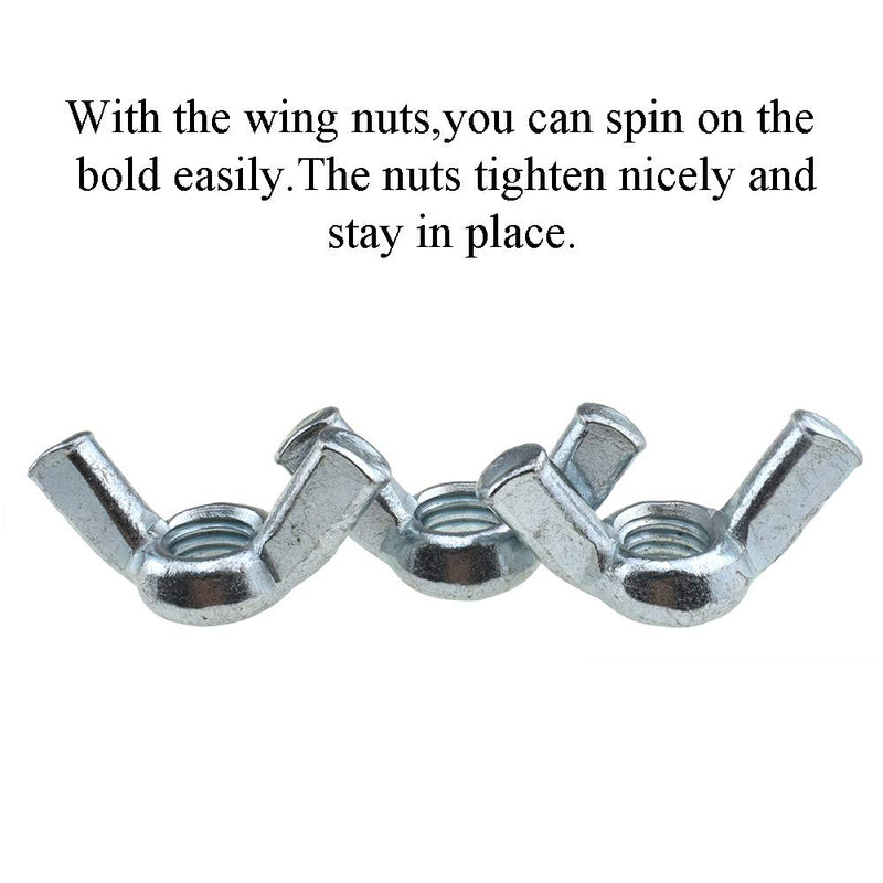 [Australia - AusPower] - Yadaland Wing Nuts Butterfly Nuts 1/2-13inch Inner Dia Fastener Screw Bolt Tightly Hand Twist Tighten Ear Wide Cross Section Metal Hardware No Tool Needed Carbon Steel Zinc Plated 5pcs 1/2-13Inch 5PCS 