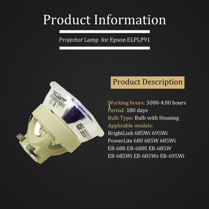[Australia - AusPower] - Amazing Lamps YHY Replacement Projector Lamp for ELPLP91 V13H010L91 Epson Powerlite Home Cinema 680 685W 685Wi EB-680 EB-680S EB-685W EB-685Wi EB-685Ws EB-695Wi Bulb with Housing 