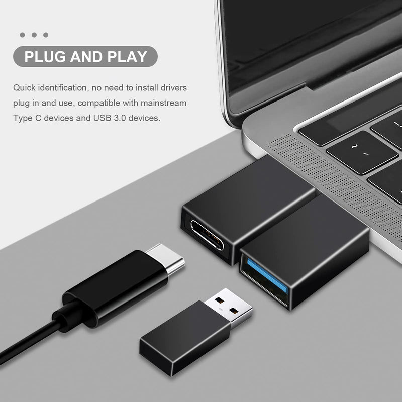 [Australia - AusPower] - Weldiea USB C to USB Adapter and USB to USB C Adapter(Pack of 2) USB C Female to USB Male Adapter and USB Female to USB C Black USB to USB C and USB C to USB(Pack of 2) USB to USB C and USB C to USB(Pack of 2) 