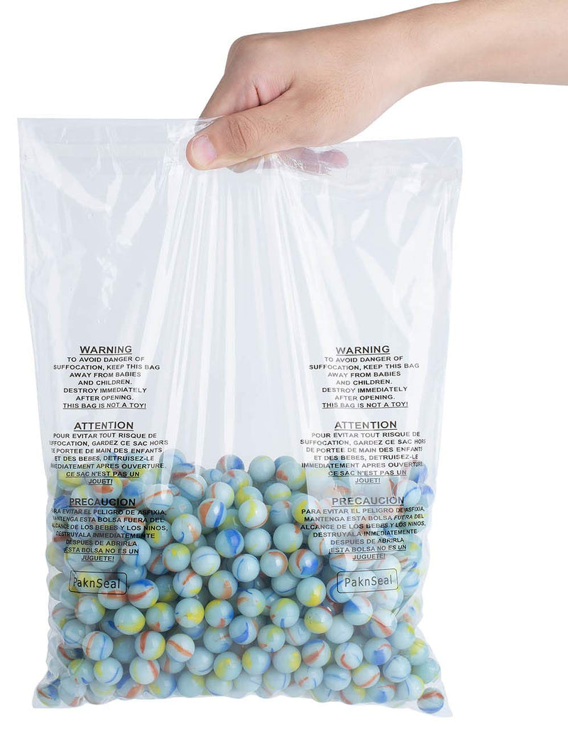[Australia - AusPower] - PaknSeal Clear 9x12 Self Seal Poly Bags, Suffocation Warning (100 Count) 9"x12" 