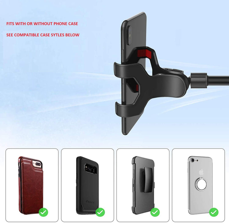 [Australia - AusPower] - Phone Mount Windshield with Strong Suction, by SLBSTORES Long Arm Cell Phone Holder for Car with X-Shaped Clamp Fits Thick/Irregular Phone Case 