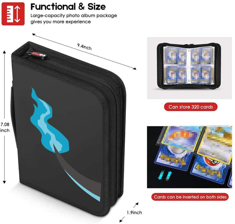 [Australia - AusPower] - Brappo Card Holder Book Carrying Case for PM Trading Cards, Holder Album Binder Compatible with 20 Premium 4-Pocket Pages, 320 Cards (KB-1-02) KB-1-02 