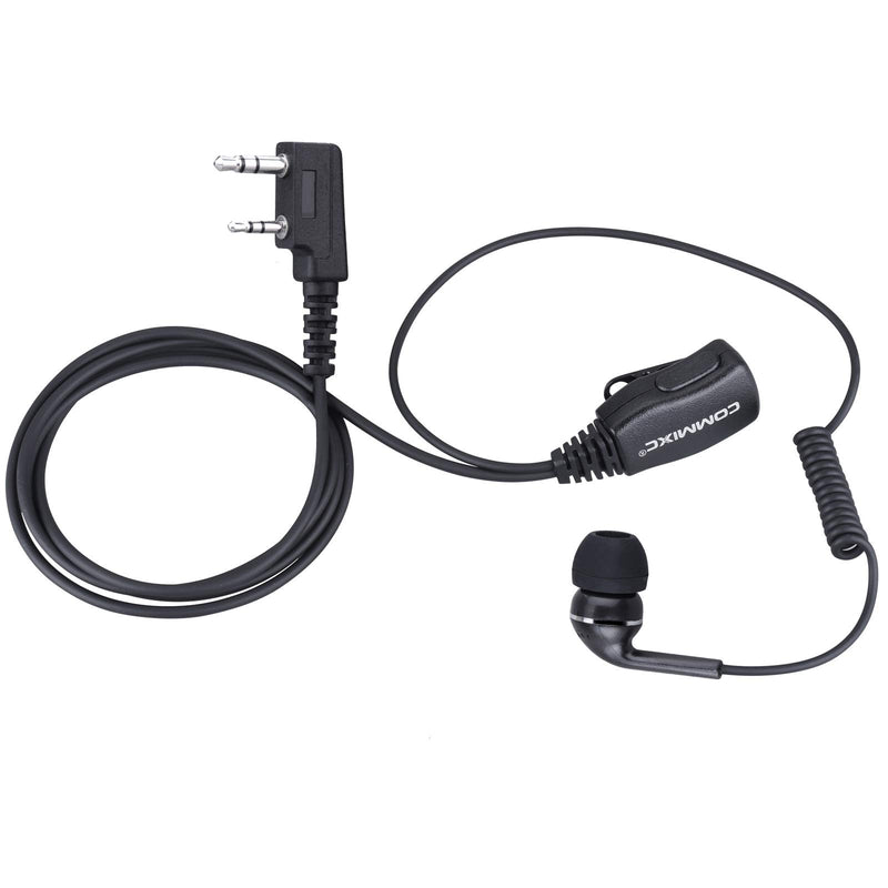 [Australia - AusPower] - COMMIXC (2 Pack) Walkie Talkie Headset, 3.5mm/2.5mm 2-Pin in-Ear Walkie Talkie Earpiece with PTT Mic, Compatible with Kenwood Bao Feng Two-Way Radios 