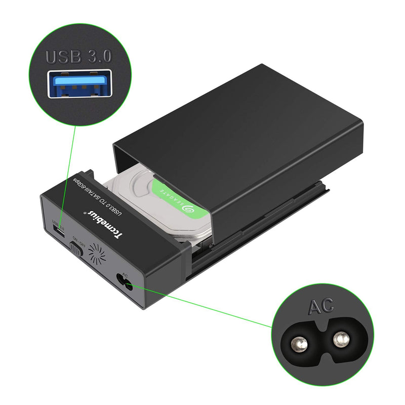 [Australia - AusPower] - Tccmebius External Hard Drive Enclosure USB 3.0 to SATA Docking Station for 2.5/3.5 Inch SATA I/II/III HDD SSD, Up to 10TB, Support UASP & Automatic Sleep Function, Tool-Free (TCC-S8) 