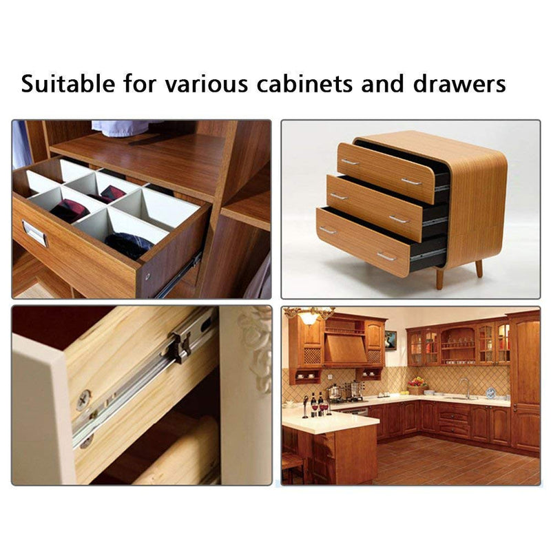 [Australia - AusPower] - Drawer Slides, URBEST 8 Inch Full Extension 3 Section Ball Bearing Side Mounted Drawer Slider for Cabinet Kitchen (8-Inch) 