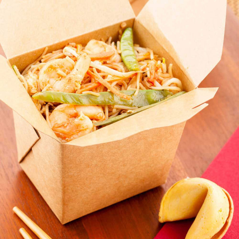 [Australia - AusPower] - Bio Tek 16 Ounce Chinese Take Out Boxes, 25 Greaseproof Food To Go Boxes - Tab-Lock, Microwave-Safe, Kraft Paper Take Home Boxes, Disposable, For Restaurants, Catering, And Parties 