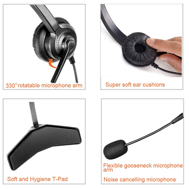 [Australia - AusPower] - Cosyplus 2.5mm Telephone Headset Monaural with Noise Cancelling Microphone for DECT AT&T ML17929 Vtech Panasonic KX-T7630 Polycom Clarity XLC3.4 Office IP and Cordless Dect Phones（T10） 