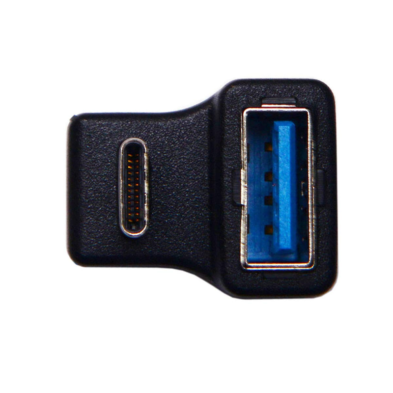 [Australia - AusPower] - Cablecc 180 Degree Up & Down Angled Type-C USB-C OTG to USB 3.0 Female Extension Adapter for Cell Phone & Tablet 