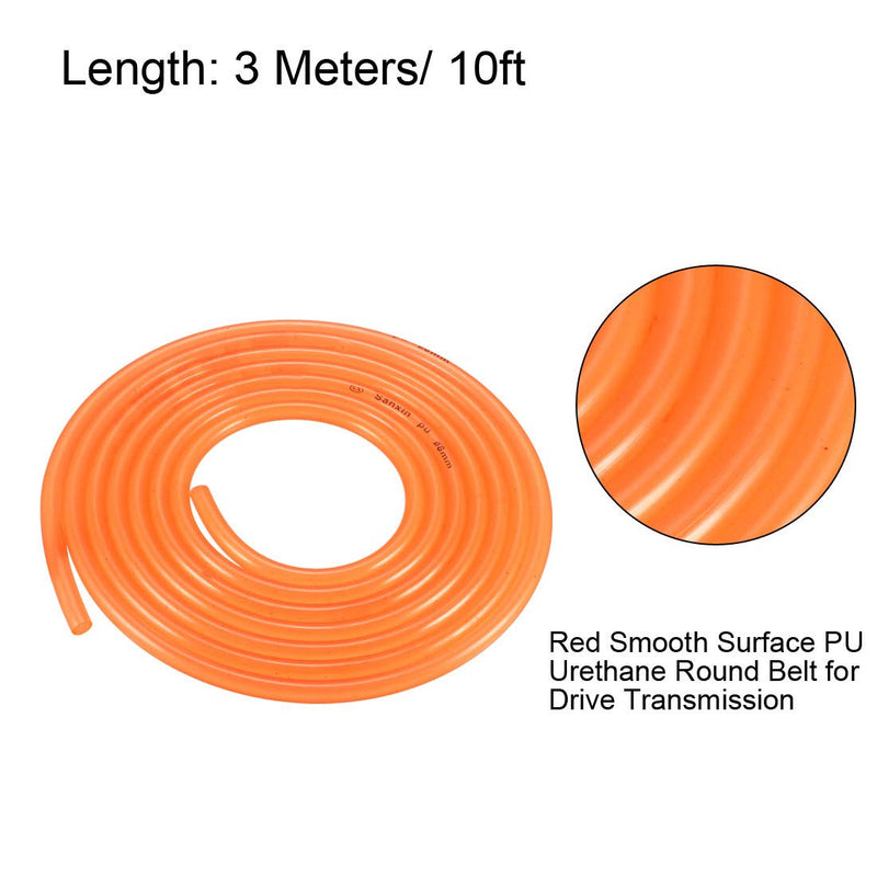 [Australia - AusPower] - uxcell 10ft 8mm PU Transmission Round Belt High-Performance Urethane Belting for Conveyor Bonding Machine Dryer 