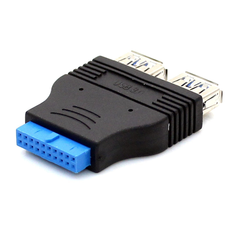 [Australia - AusPower] - SinLoon 2 Ports USB 3.0 Female to USB3.0 Motherboard Female 20 Pin Header Connector Extension Adapter Slot Adapter Splitter for USB Ports Directly to Your Motherboard (USB3.0 Connector 20 PIN) 