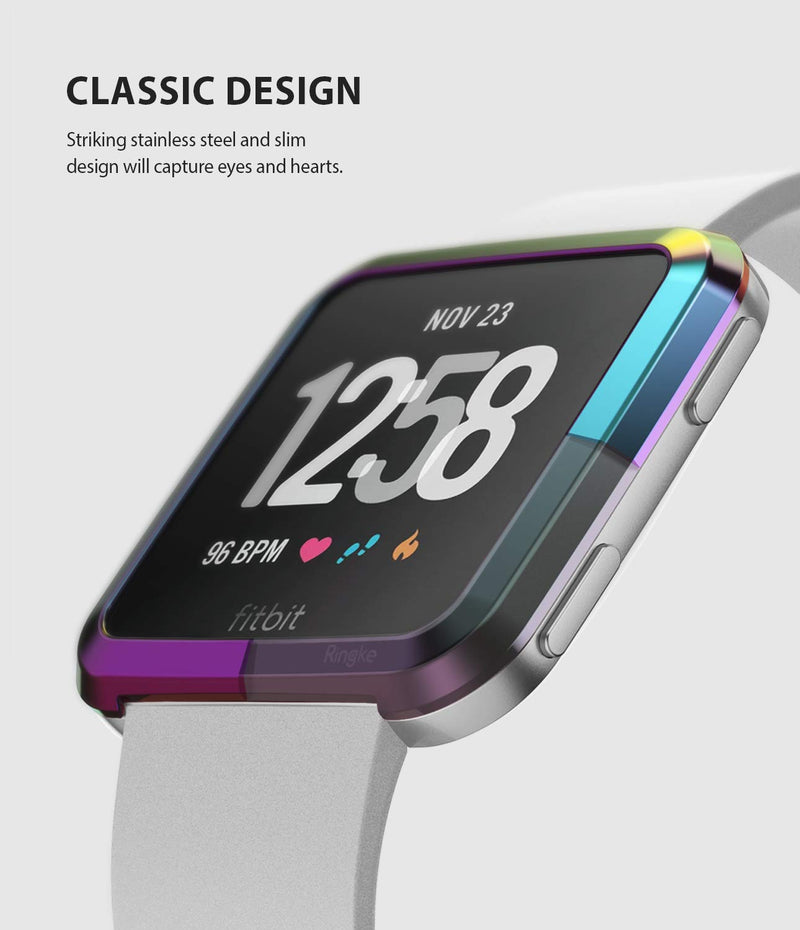 [Australia - AusPower] - Ringke Bezel Styling Designed for Fitbit Versa Case Cover (for Fitbit Versa Smartwatch) - FW-V-08 Neo Chrome (FW-V-08) 