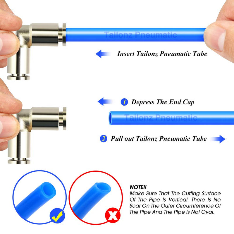 [Australia - AusPower] - TAILONZ PNEUMATIC 1/4 OD Elbow Nickel-Plated Brass Plastic Push to Connect Fittings Tube Connect Push Fit Fittings Tube Fittings Push Lock PV-1/4（Pack of 5） 1/4"OD 