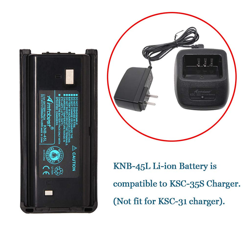 [Australia - AusPower] - KNB-45 KNB-45L 2000mAh Li-ion Battery Compatible for Kenwood TK-3312 TK-2200 TK-2207 TK-2312 TK-3200 TK-3207 TK-2202L TK-2212 TK-3212 TK-3300 TK-3302 Two Way Radio KNB-29N KNB-53N KNB-69L 