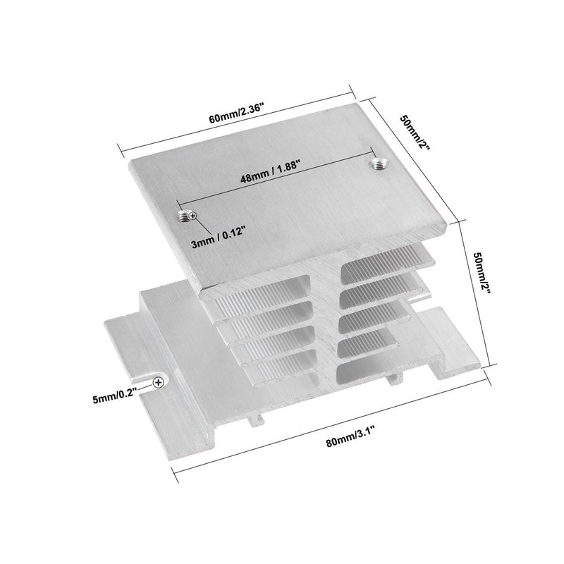[Australia - AusPower] - uxcell Aluminum Heat Sink SSR Dissipation for Single Phase Solid State Relay 10A-40A 