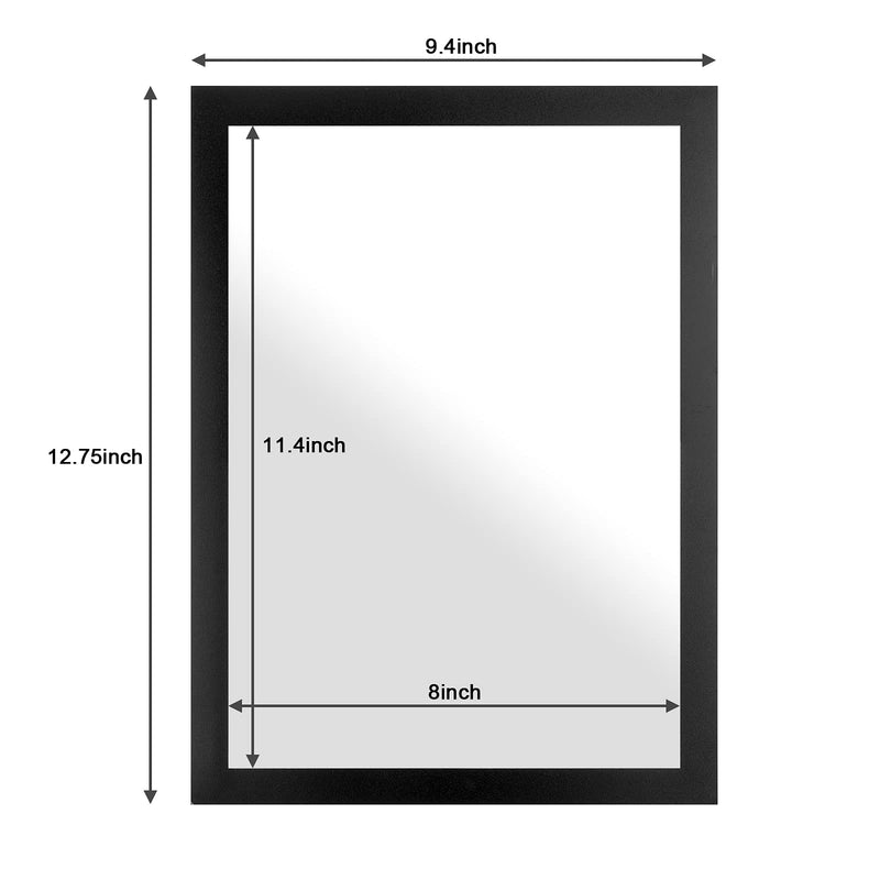 [Australia - AusPower] - 4 Pack Self-Adhesive Magnetic Sign Holder PVC Poster Picture Notice Display Frame A4 Document Sign Holder for Window, Door, Wall, Cabinet (Black) Black 