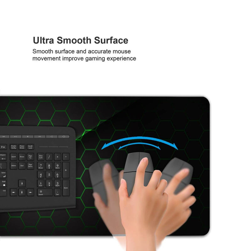 [Australia - AusPower] - Abstract Green and Black Cool Futuristic Mouse Pad Gaming XL Large Mousepad Desk Mat Long Extended Big Keyboard Pads Table Accessories for Gaming and Office Pc Laptop Computer 31.5 X 11.8 Inch Abstract Green And Black Cool Futuristic One Size 