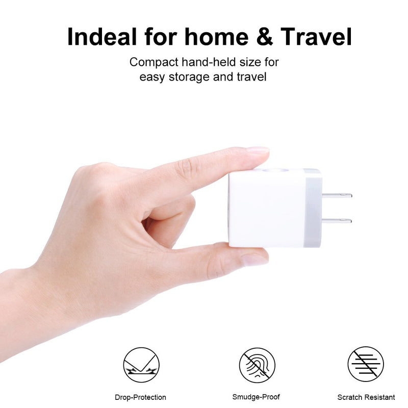 [Australia - AusPower] - Muti Port USB Wall Charger,Sicodo 3.1Am Universal Travel Charger Block Power Plug Adapter Compatible with iPhone Xs/XS Max/XR/X/8/7/6/Plus,Sumsung Galaxy/Note/Edge,LG,Nexus,and Other USB Plug Devices White 