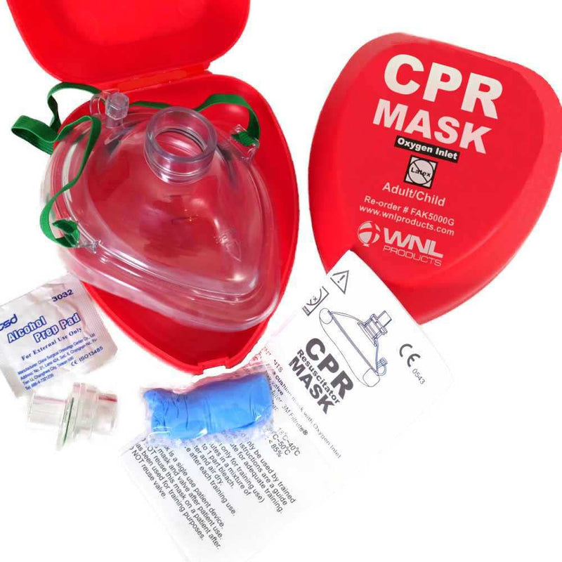 [Australia - AusPower] - WNL Products CPR Rescue Mask, Adult/Child Pocket Resuscitator, Hard Case Kit with Belt Clip 2-Pack 