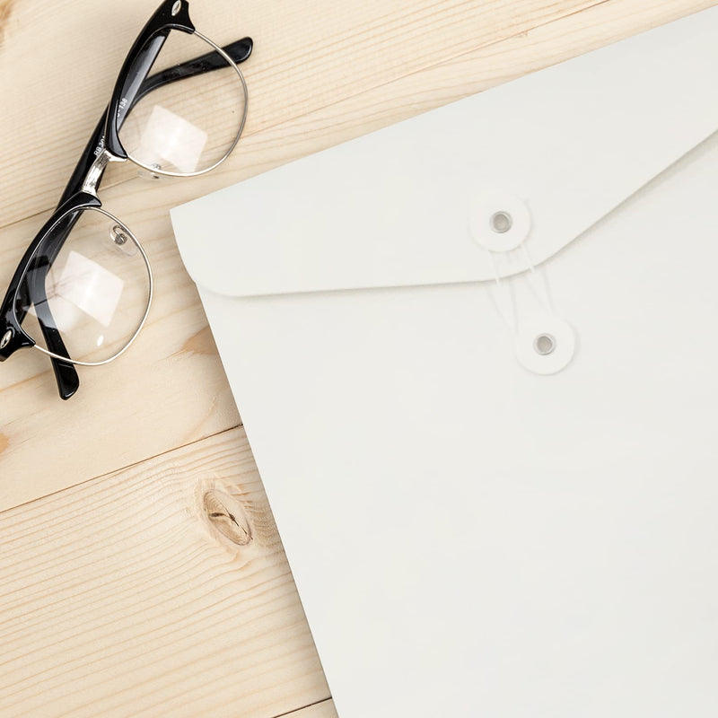 [Australia - AusPower] - VANRA Kraft String File Folder Filing Envelope Project File Jacket Document Letter Organizer Flat-No Expansion A4 Letter Size (White, Pack of 5) White 