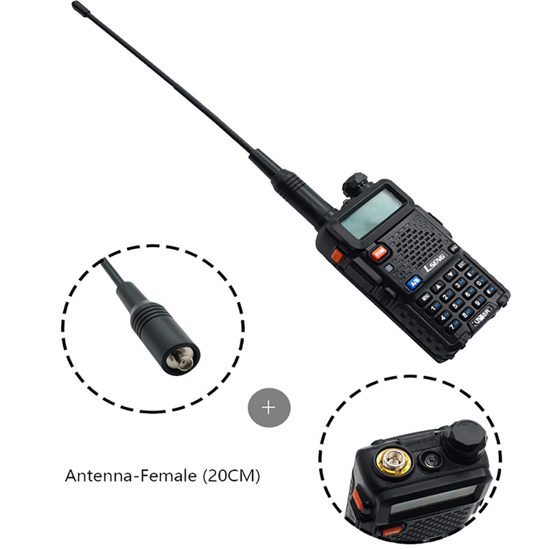 [Australia - AusPower] - LSENG SMA Female walkie Talkie Antenna 7.87-Inch Whip Dual Band UV VHF/UHF 144/430Mhz Antennas for Kenwood TYT BAOFENG UV-82 UV-B5 GT-3 BF-F8HP UV-5RA UV-5RE UV-5R (2PCS) 