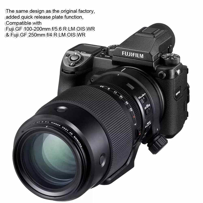 [Australia - AusPower] - iShoot Tripod Mount Ring Lens Collar Compatible with Fujifilm GF 250mm f/4 R LM OIS WR & Fuji GF 100-200mm f/5.6 R LM OIS WR, Lens Support Bottom is Arca-Swiss Fit Quick Release Plate Dovetail Groove 