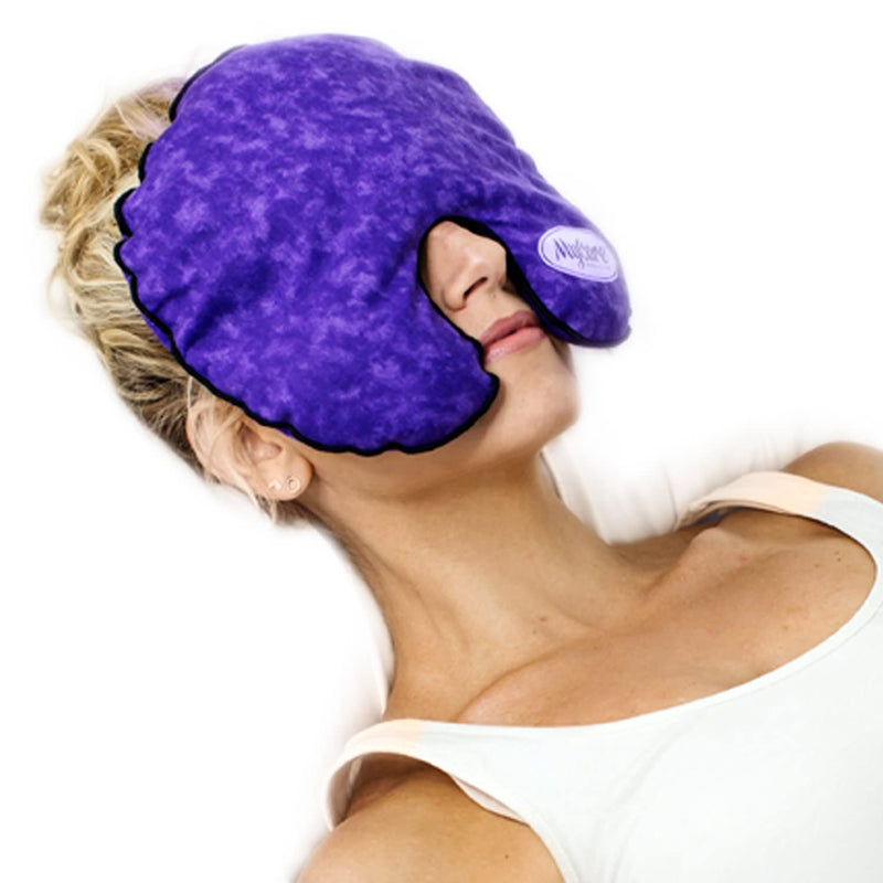 [Australia - AusPower] - MyCare Face Mask (with Washable Cover) Hot Cold Compress Therapy, Natural Reusable Relief for Migraine, Tension, Stress, Sinus, Headache and Relaxation (Purple) Purple 