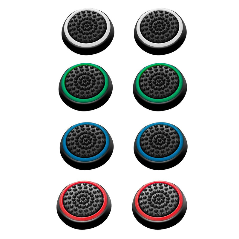 [Australia - AusPower] - carocheri 4 Pairs 8 Pcs Silicone Cap Joystick Thumb Grip Protect Cover for Ps3 Ps4 Xbox 360 Xbox One Wii U Game Controllers 
