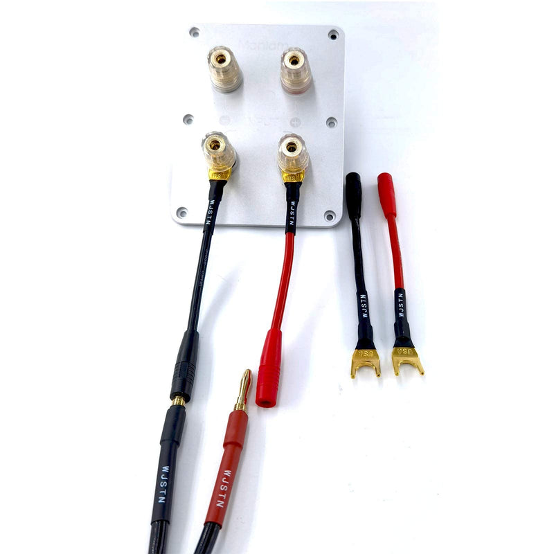 [Australia - AusPower] - WJSTN Spade Plug to Female Banana Jack Adapter Cable, 4mm Banana Jack Female to Fork Spades Cable 4 Pack (3inch) 3inch 