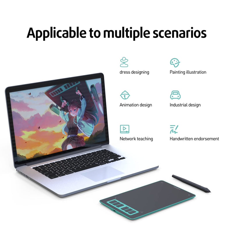 [Australia - AusPower] - XENX P1 MacOS and Android Supported Graphic Drawing Tablet P1-640 6x4 inch with 6 Shortcut Keys, 8192 Pressure Levels Battery-Free Pen for Digital Art, Design, E-Learning/Online Classes, OSU Gaming 