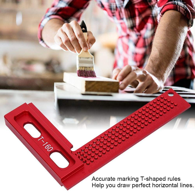 [Australia - AusPower] - Hole Ruler Marking Ruler Carpenter Tool Wear‑Resistant Rust‑Proof Aluminum Alloy Woodworking Accessory 90 Degree Ruler 