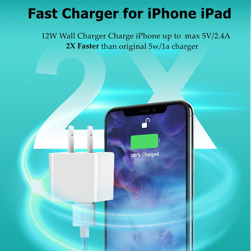 [Australia - AusPower] - 12W USB Wall Charger with Foldable Plug, 3-Pack 2.4A Dual-Port Power Adapter Mini Charging Block Cube Compatible iPad, iPhone 12 11 Pro Max XR/XS/X 8/7/6/6s Plus, Samsung, Moto, HTC＆ More(ETL Listed) 