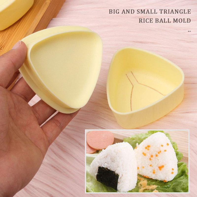 [Australia - AusPower] - Triangle Onigiri Mold, 2 PCS Beige Triangle Sushi Mold,Rice Ball Mold Maker Mold for Home DIY Japanese Boxed Meal or Children Bento 