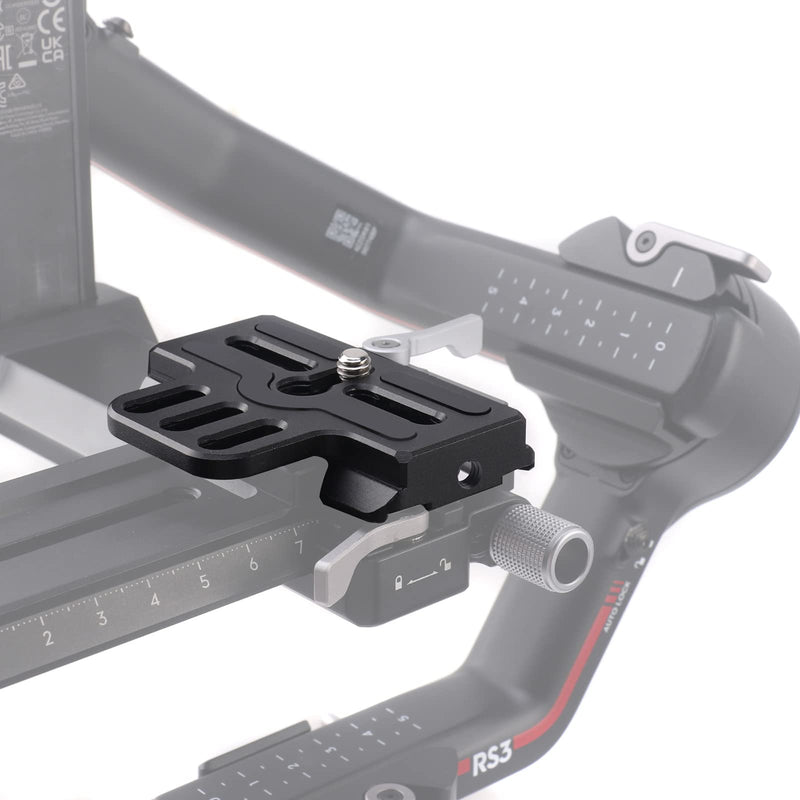 [Australia - AusPower] - FocusFoto Extended Upper Quick Release Baseplate QR Plate for DJI Ronin RS2 RSC2 RS3 Pro Gimbal Stabilizer Arca-Swiss Standard Camera Tripod Ballhead (Extended Version) 
